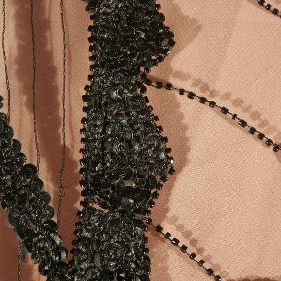 GUY LAROCHE HAUTE COUTURE BEADED DRESS 38/2-4 $9K LUXE BLACK EVENING GOWN & SLIP - Picture 9 of 10